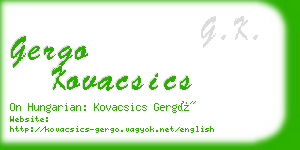 gergo kovacsics business card